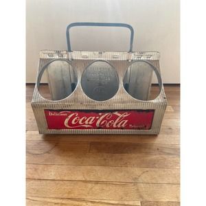 Coca Cola aluminum bottle holder, original 1950s six pack carrier